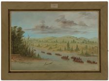 La Salle's Party Entering the Mississippi in Canoes. February 6, 1682, 1847/1848. Creator: George Catlin