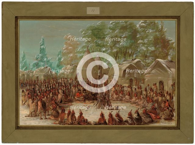 La Salle's Party Feasted in the Illinois Village. January 2, 1680, 1847/1848. Creator: George Catlin.