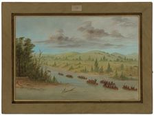 La Salle's Party Entering the Mississippi in Canoes. February 6, 1682, 1847/1848. Creator: George Catlin