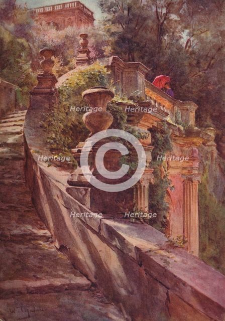 'La Scallea Delle Sfinge, Villa D'Este', c1900 (1913). Artist: Walter Frederick Roofe Tyndale.