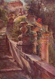 La Scallea Delle Sfinge, Villa D'Este c1900 (1913). Artist: Walter Frederick Roofe Tyndale