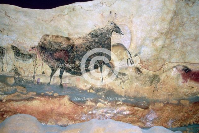 La Scaux cave painting of Aurochs. Artist: Unknown