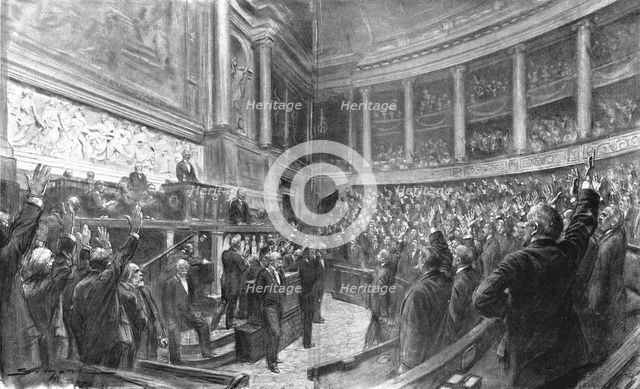''La séance du 4 aout 1914 a la Chambre Francaise', 1914. Creator: J Simont.