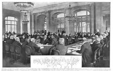 La séance historique du 7 mai 1919 a Versailles; les plenipotentiaires allemands..., 1919. Creator: Unknown