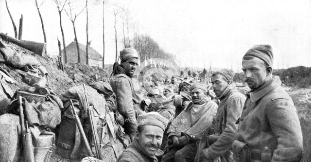 'La seconde bataille d'Ypres; Nos zouaves, le 24 avril 1915, a Boesinghe', 1915 Creator: Unknown.