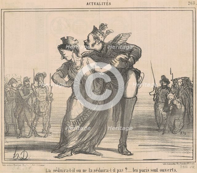 La séduira-t-il? Les Paris sont ouverts, 19th century. Creator: Honore Daumier.