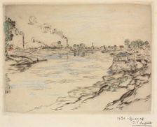 La Seine, à Asnières, 1894. Creator: Jean-François Raffaëlli (French, 1850-1924)