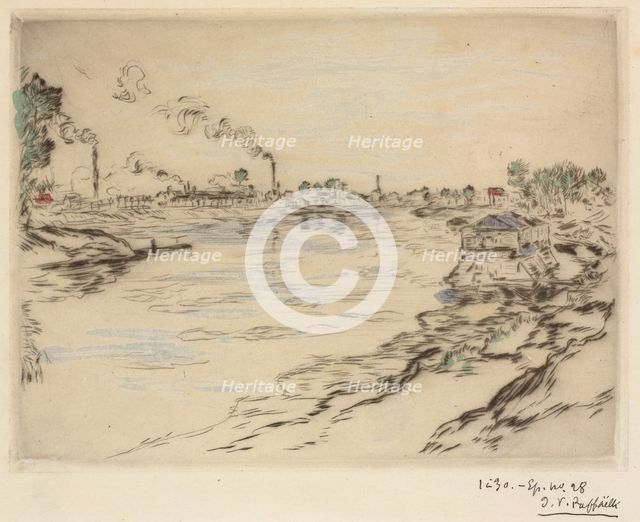 La Seine, à Asnières, 1894. Creator: Jean-François Raffaëlli (French, 1850-1924).