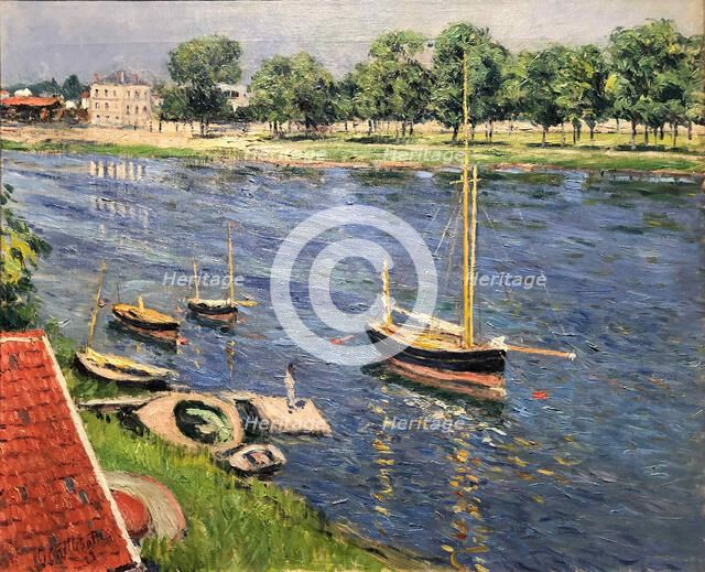 La Seine à Argenteuil, bateaux au mouillage, 1883. Creator: Caillebotte, Gustave (1848-1894).