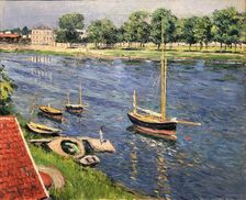 La Seine à Argenteuil, bateaux au mouillage, 1883. Creator: Caillebotte, Gustave (1848-1894)