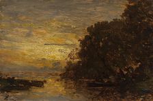 La Seine à Billancourt, coucher de soleil. Creator: Felix Francois Georges Philibert Ziem