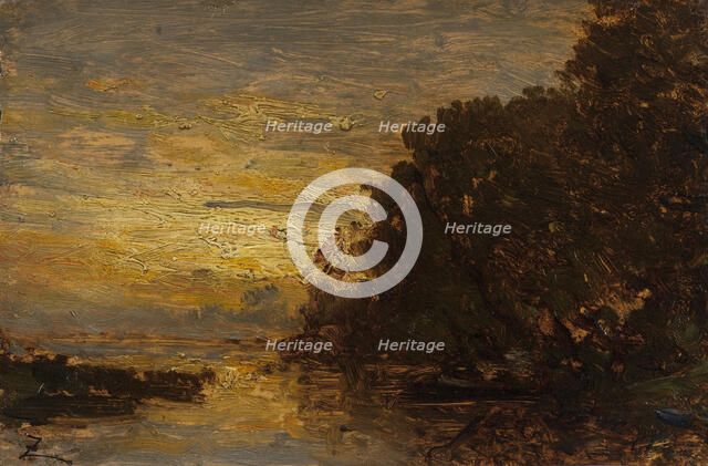 La Seine à Billancourt, coucher de soleil. Creator: Felix Francois Georges Philibert Ziem.