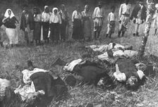 La Serbie Martyre; Jeunes garcons serbes de 13 a 15 ans massacres 1914 Creator: Unknown