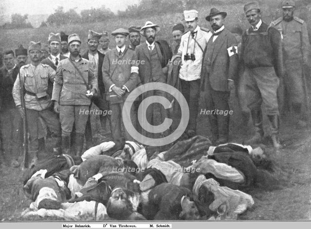 'La Serbie Martyre; Jeunes garcons serbes de 13 a 15 ans massacres', 1914 Creator: Unknown.