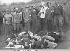 La Serbie Martyre; Jeunes garcons serbes de 13 a 15 ans massacres 1914 Creator: Unknown