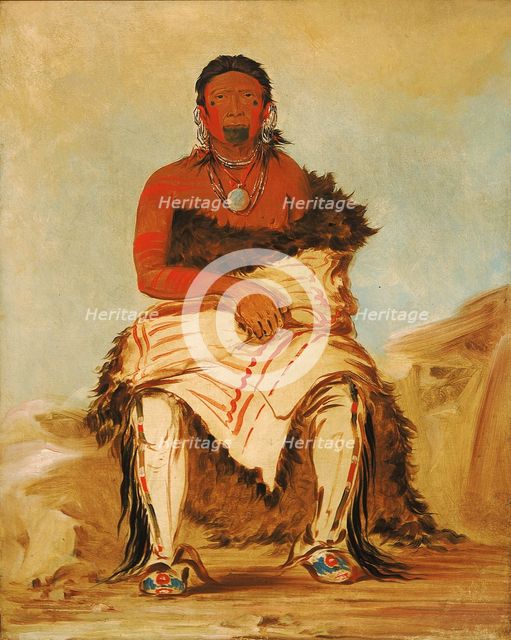 Lá-shah-le-stáw-hix, Man Chief, a Republican Pawnee, 1832. Creator: George Catlin.