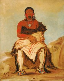 Lá-shah-le-stáw-hix, Man Chief, a Republican Pawnee, 1832. Creator: George Catlin