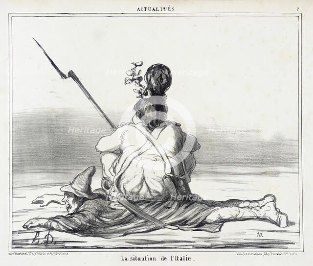 La situation de l'Italie, 1859. Creator: Honore Daumier.