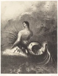 La sirene sortit des flots vetue de dards (The Siren clothed in barbs, emerged from the waves, 1883. Creator: Odilon Redon