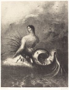 La sirene sortit des flots vetue de dards (The Siren clothed in barbs, emerged from the waves, 1883. Creator: Odilon Redon