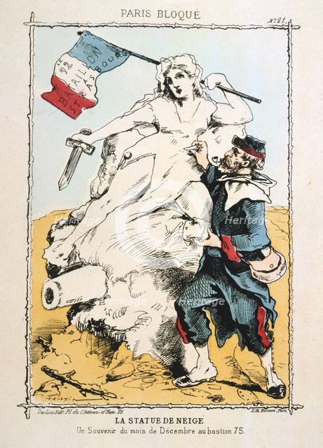 'La Statue de Neige', 1870-1871. Artist: Anon