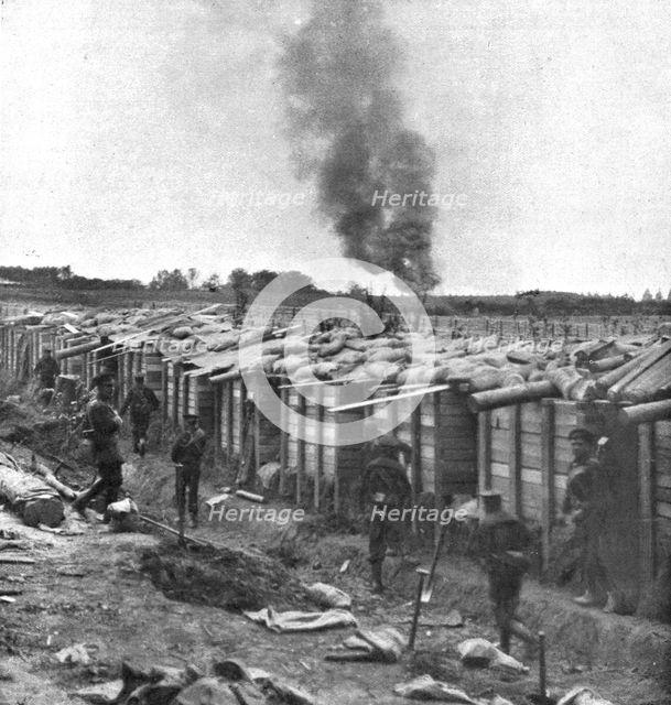 'La supreme defense d'Anvers; Derniere ligne de retranchements, sur la route de Lierre', 1914. Creator: Unknown.