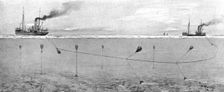La surveillance de la mer; Les Allemands ont deja seme, dans la mer du Nord, des mines 1914. Creator: Henri Rudaux