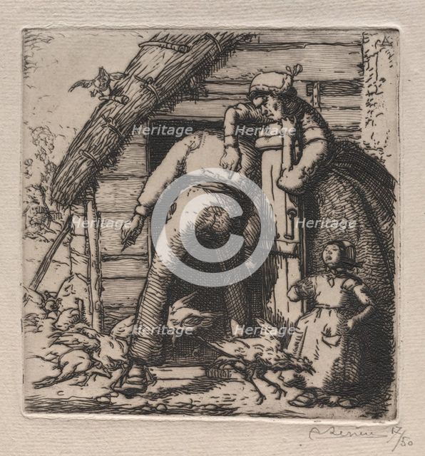 La Poulailler attrape la plus grosse. Creator: Auguste Louis Lepère (French, 1849-1918).