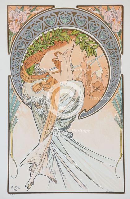 La Poesia (From the series The Arts), 1898. Creator: Mucha, Alfons Marie (1860-1939).