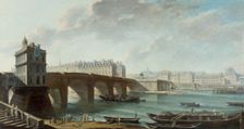La Pompe de la Samaritaine, le Pont-Neuf et l'île de la Cité, le quai de Conti, vus..., before 1771. Creator: Nicolas Raguenet