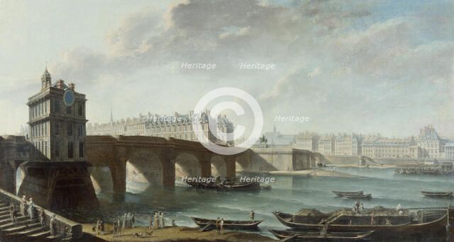 La Pompe de la Samaritaine, le Pont-Neuf et l'île de la Cité, le quai de Conti, vus..., before 1771. Creator: Nicolas Raguenet.