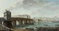 La Pompe de la Samaritaine, le Pont-Neuf et l'île de la Cité, le quai de Conti, vus..., before 1771. Creator: Nicolas Raguenet