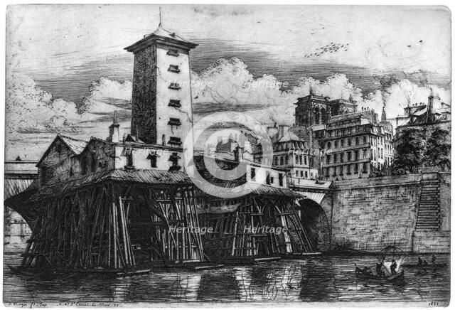 'La Pompe Notre-Dame', c1841-1868 (1924). Artist: Charles Meryon