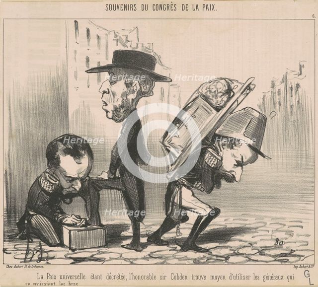 La paix universelle étant décrétée ..., 19th century. Creator: Honore Daumier.