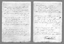 La Paix Victorieuse; La Garde au Rhin: Autographe du "Rhin allemand", les strophes..., 1814. Creator: Unknown