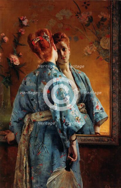 La Parisienne japonaise, ca 1871-1874. Creator: Stevens, Alfred (1823-1906).