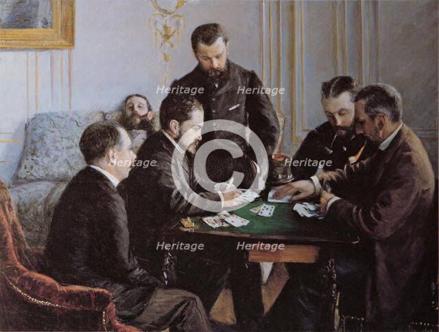 La Partie de bésigue , ca 1881. Creator: Caillebotte, Gustave (1848-1894).