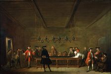 La partie de billard (The Billiard Match), c. 1725. Creator: Chardin, Jean-Baptiste Siméon (1699-1779)