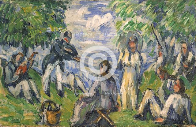 La Partie de campagne or Le Déjeuner sur l'herbe (The Day in the Country or Luncheon... 1876-1877. Creator: Paul Cezanne.