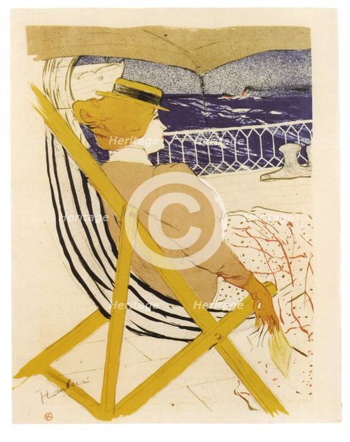 La Passagere du 54 ou Promenade en Yacht, 1895. Artist: Toulouse-Lautrec, Henri, de (1864-1901)