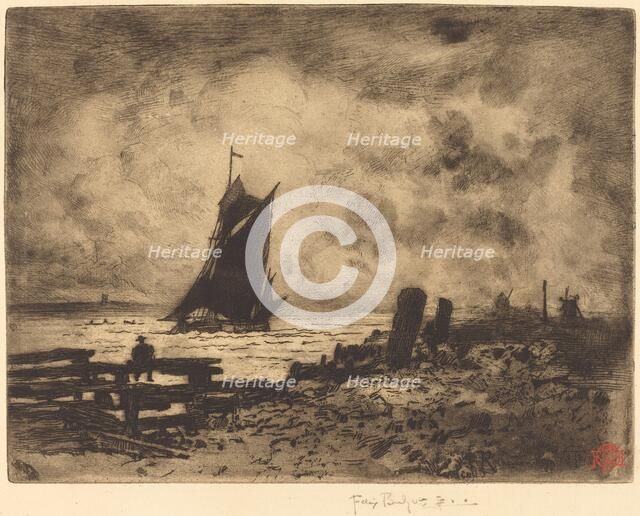 La Petite Marine - Souvenir de Medway, 1879. Creator: Felix Hilaire Buhot.