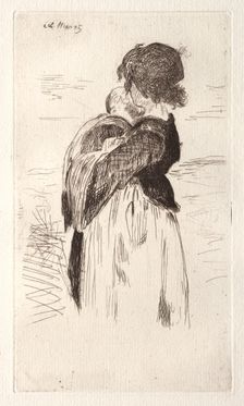 La petite fille tenant un bébé. Creator: Edouard Manet (French, 1832-1883)