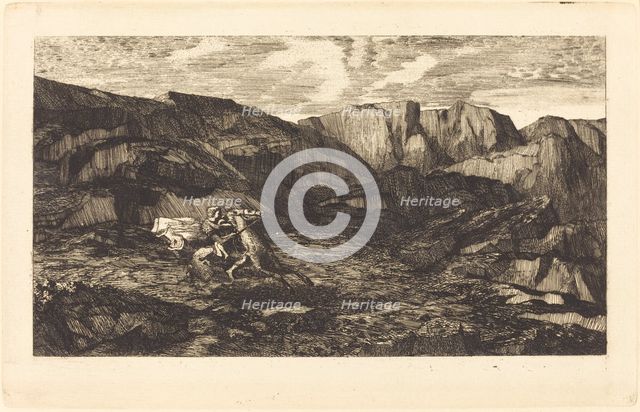 La Peur (Fear), 1865. Creator: Odilon Redon.