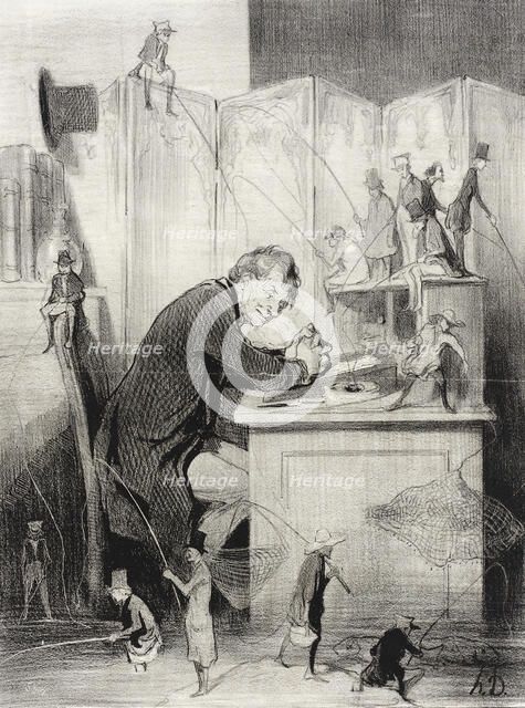 La Pêche, 1843. Creator: Honore Daumier.