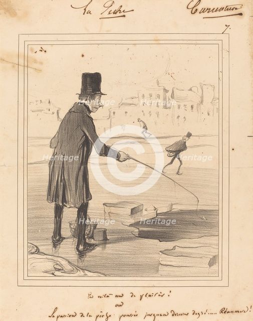 La Pêche. En Voilà un de Plaisir!, 1841.  Creator: Honore Daumier.
