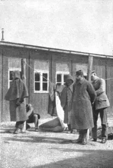 La peine du poteau; un Belge et un Francais, a Sydow 1917. Creator: Unknown