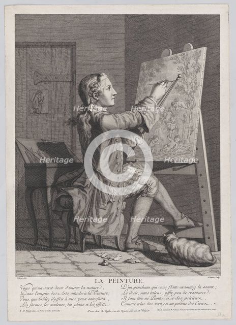 La Peinture, 1770-86. Creators: Claude-Augustin Duflos, F. R. Delarue.