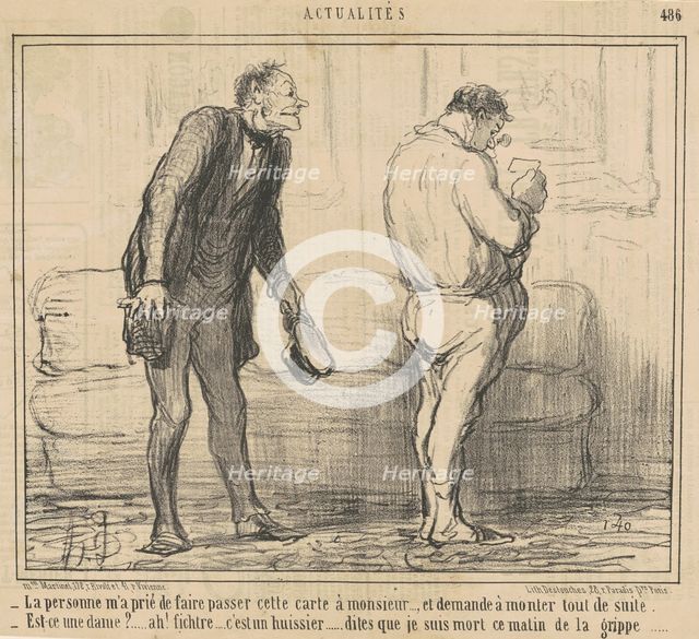 La personne ... demande a monter tout de suite ..., 19th century. Creator: Honore Daumier.