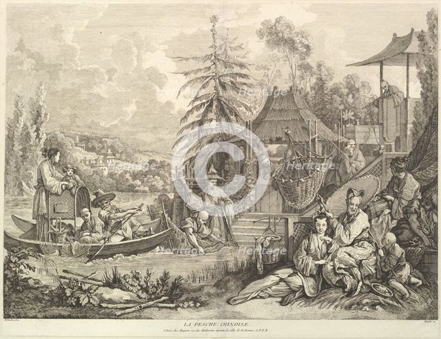 La pesche chinoise (Chinese Fishing), from Chinoiseries, after 1743. Creator: Jacques Gabriel Huquier.