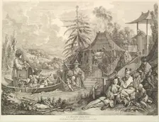 La pesche chinoise (Chinese Fishing), from Chinoiseries, after 1743. Creator: Jacques Gabriel Huquier